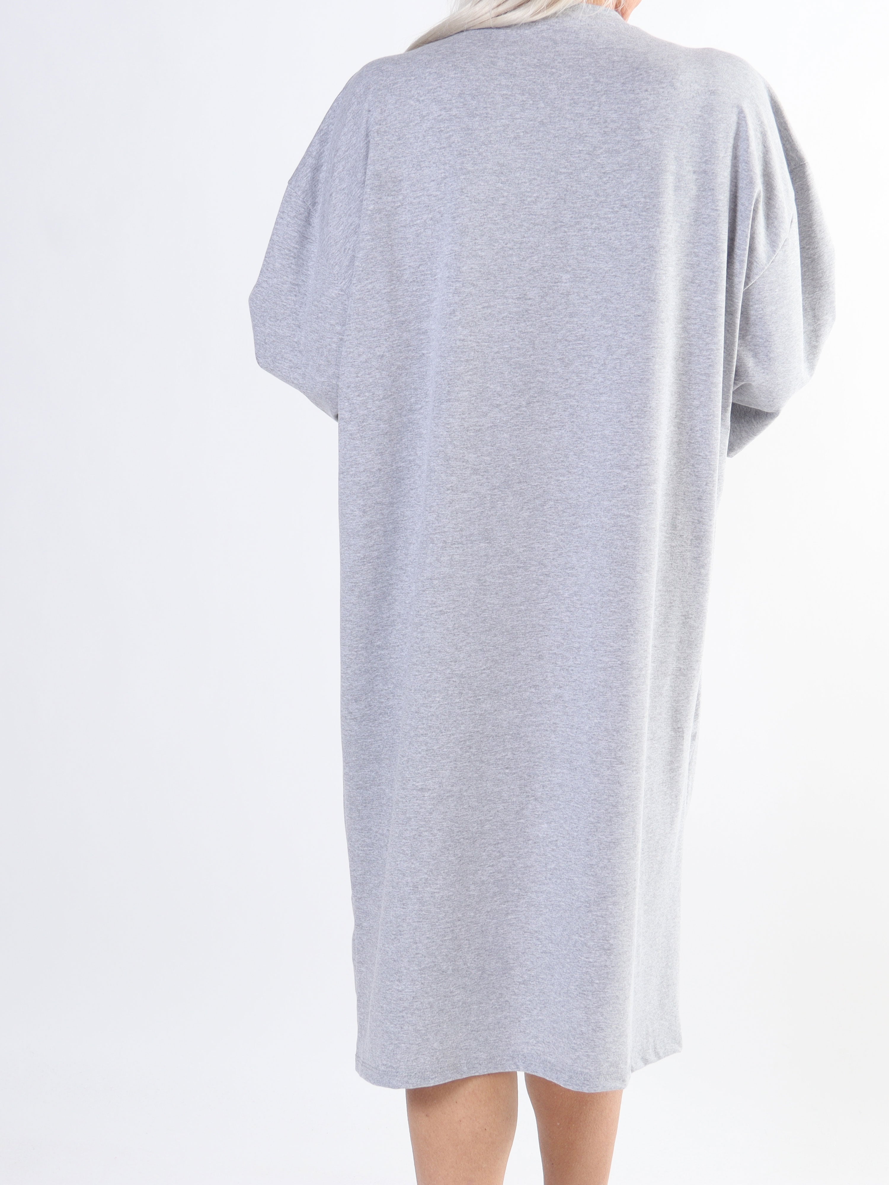 Love - Plus size t-shirtkjole i bomuld med skrift og hjerter